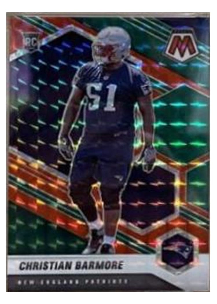 2021 Panini Mosaic Base Set Christian Barmore Choice Fusion Red & Green #358 card