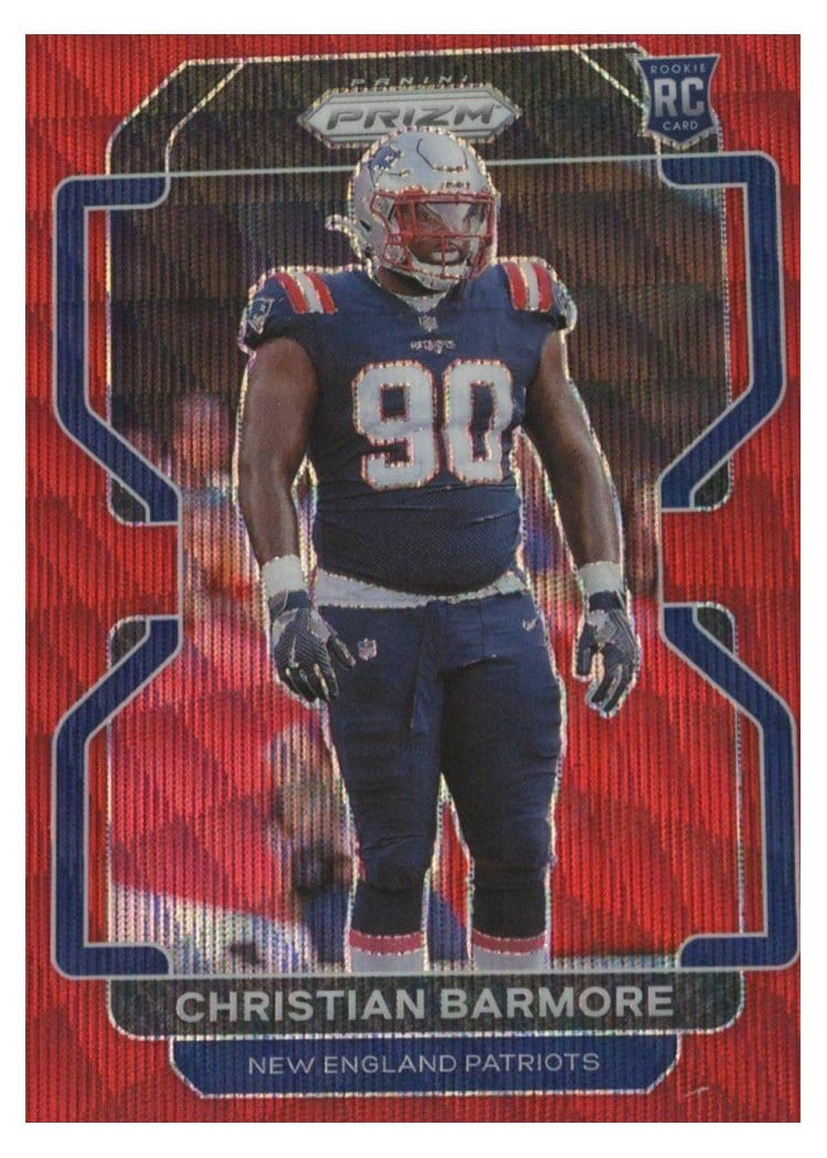 2021 Panini Prizm Base Set Christian Barmore Red Wave Prizm #388 card