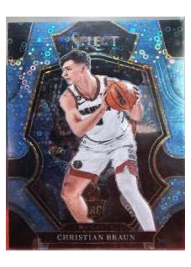 2022-23 Panini Select Base Set Christian Braun Light Blue Disco Prizm #195 card
