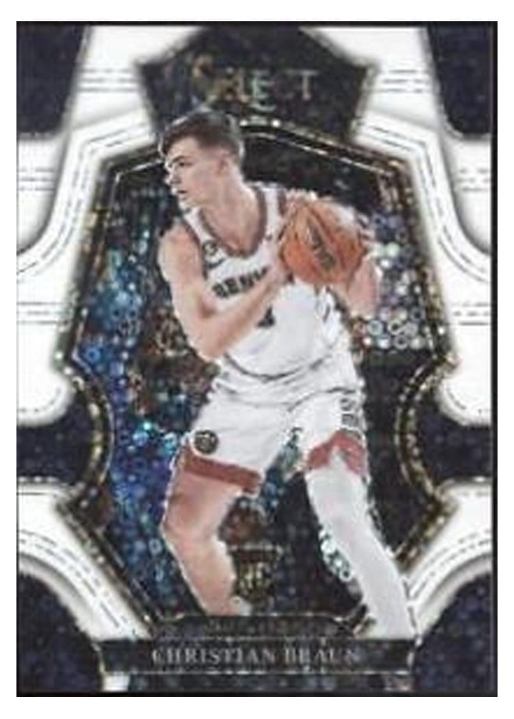 2022-23 Panini Select Base Set Christian Braun White Disco Prizm #195 card