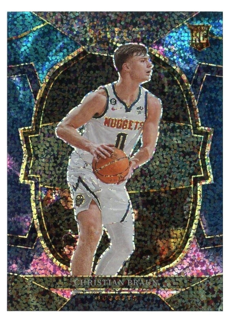 2022-23 Panini Select Base Set Christian Braun Cosmic Prizm #85 card