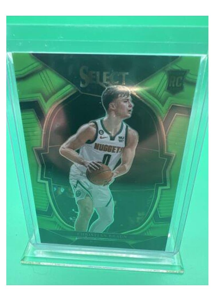 2022-23 Panini Select Base Set Christian Braun Neon Green Prizm #85 card