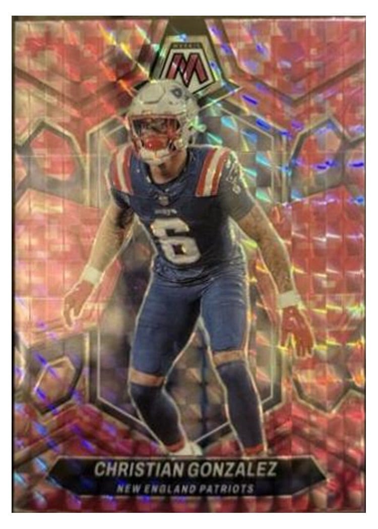 2024 Panini Mosaic Base Set Christian Gonzalez Camo Pink #154 card