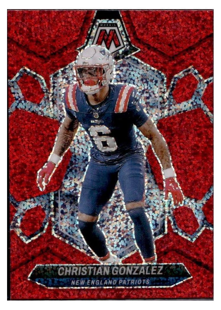 2024 Panini Mosaic Base Set Christian Gonzalez Red Sparkle #154 card