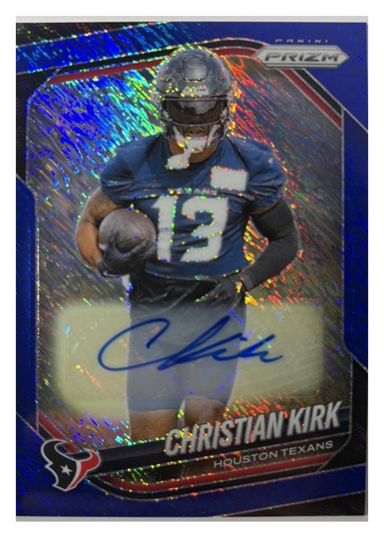 2025 Panini Prizm Base Set Christian Kirk Blue Shimmer Autograph #3 card