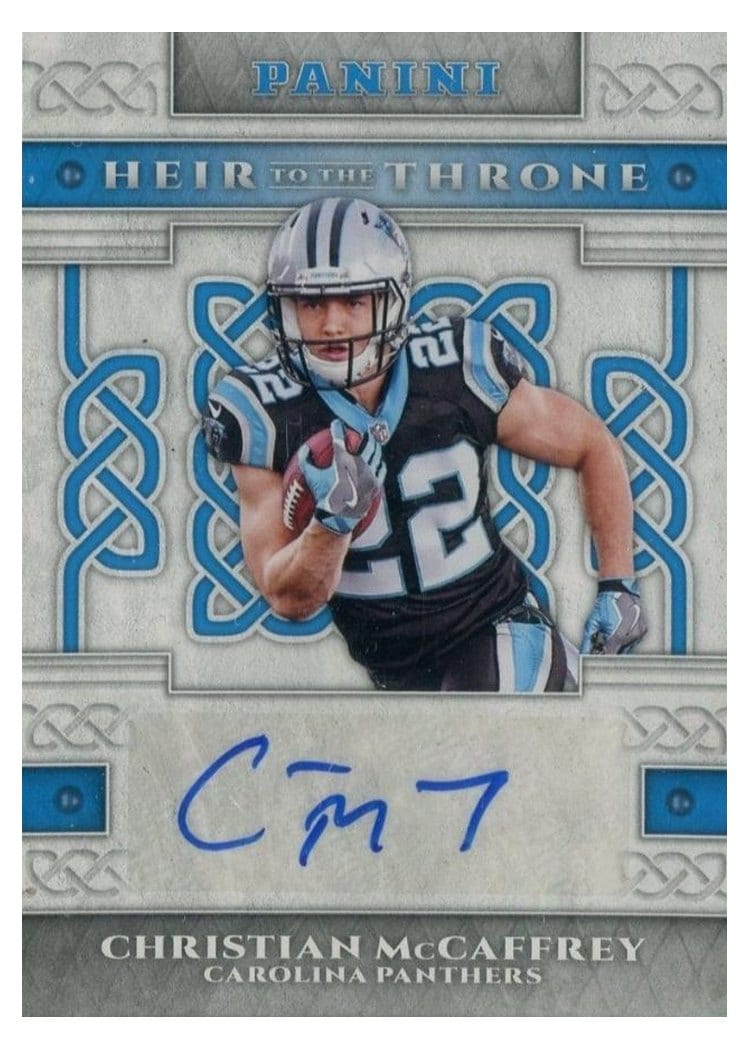 2017 Panini Heir to the Throne Signatures Christian McCaffrey #HTS-CM card