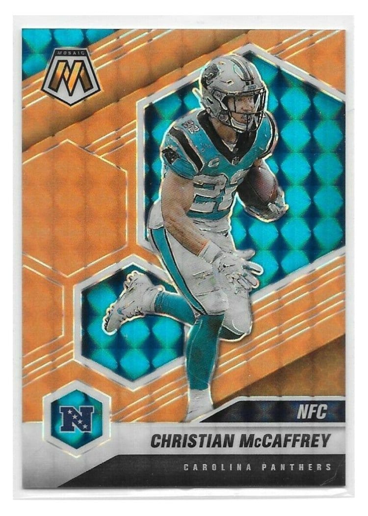2021 Panini Mosaic Base Set Christian McCaffrey #210 card