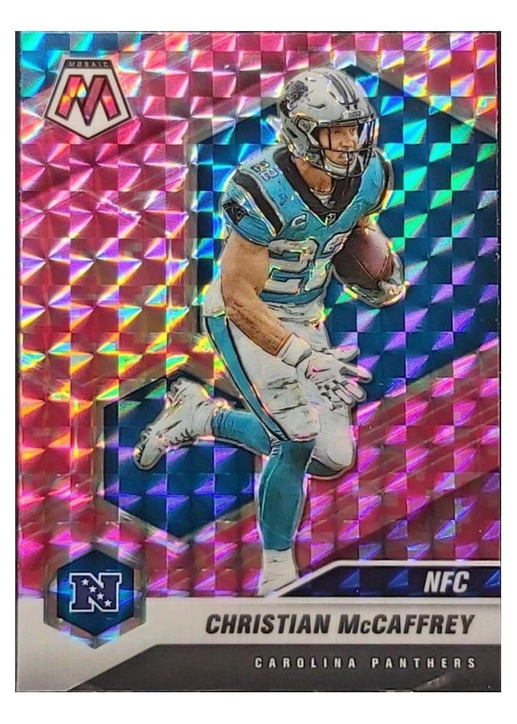 2021 Panini Mosaic Base Set Christian McCaffrey #210 card