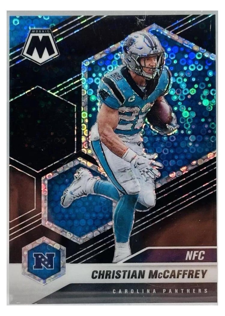 2021 Panini Mosaic Base Set Christian McCaffrey #210 card