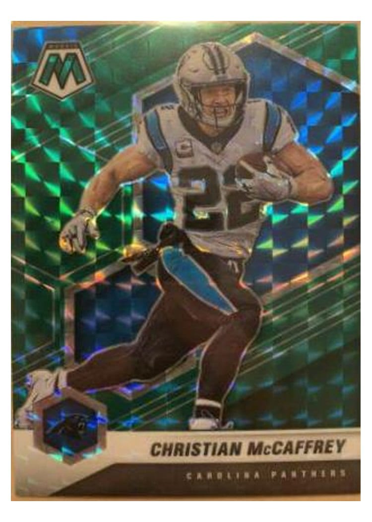 2021 Panini Mosaic Base Set Christian McCaffrey Green Mosaic #36 card