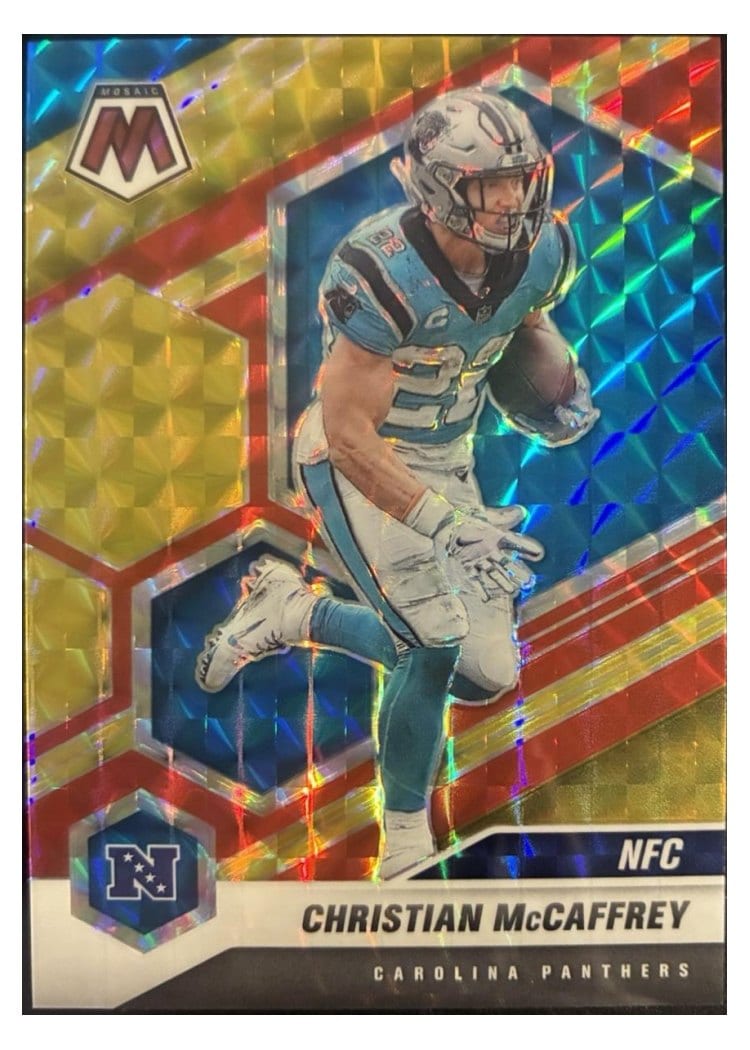 2021 Panini Mosaic Base Set Christian McCaffrey #36 card