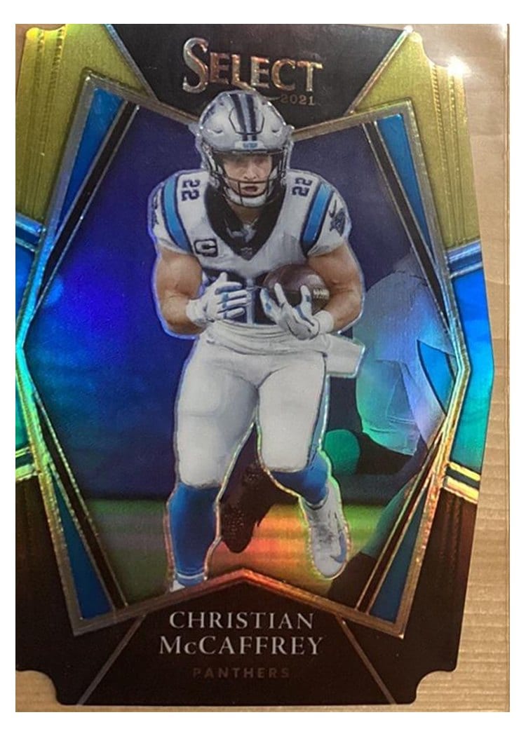2021 Panini Select Base Set Christian McCaffrey Black Die Cut #107 card