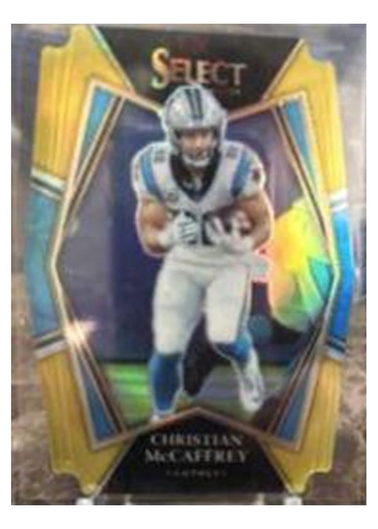 2021 Panini Select Base Set Christian McCaffrey Gold Die Cut #107 card
