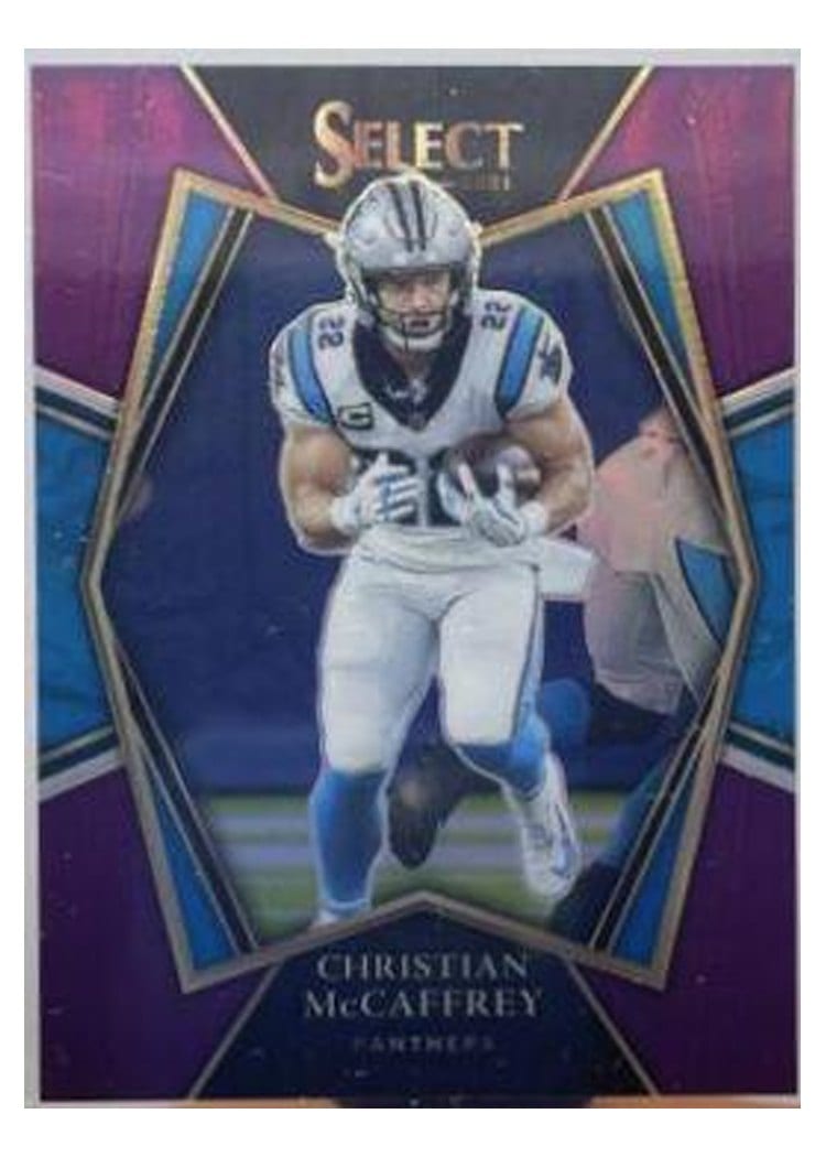 2021 Panini Select Base Set Christian McCaffrey Purple #107 card