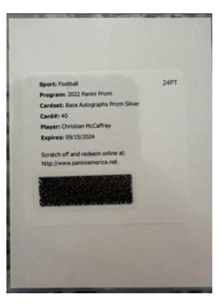 2022 Panini Prizm Base Set Christian McCaffrey #40 card