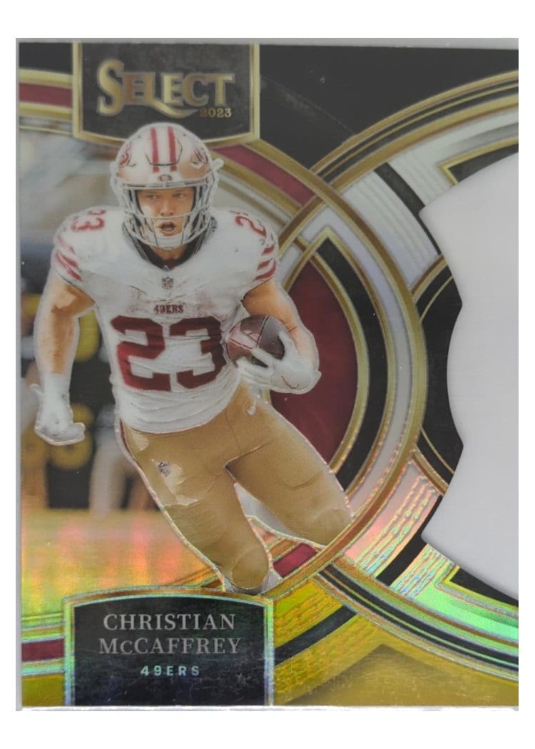 2023 Panini Select Base Set Christian McCaffrey Black Prizm #145 card