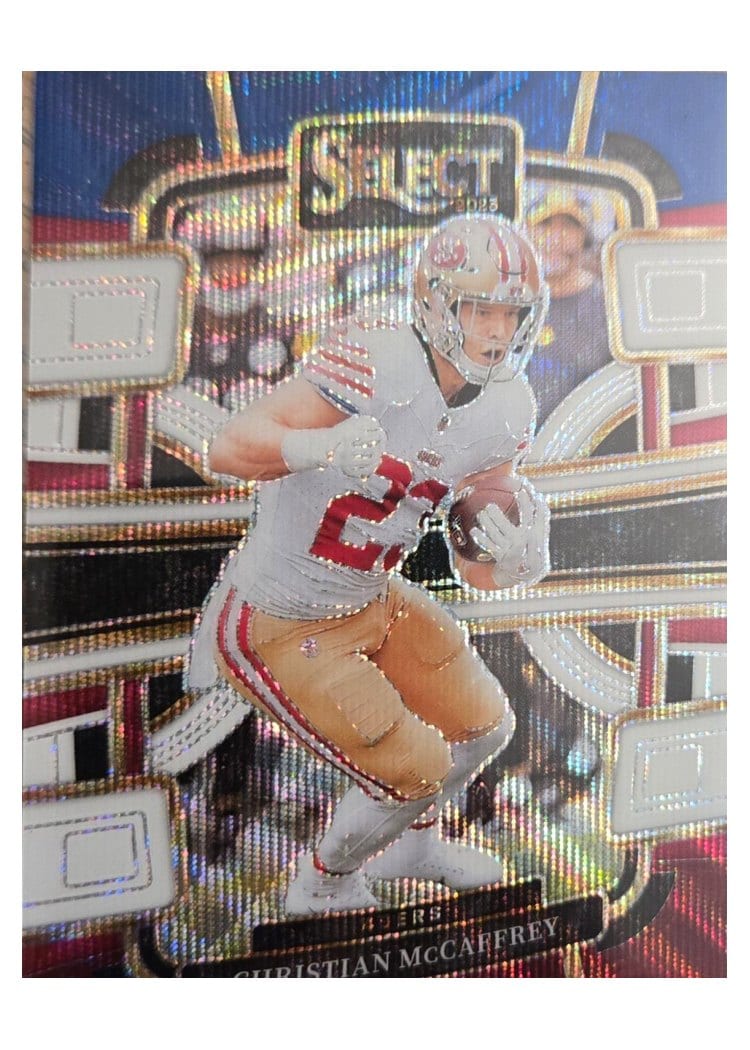 2023 Panini Select Base Set Christian McCaffrey Tri-Color Prizm #88 card