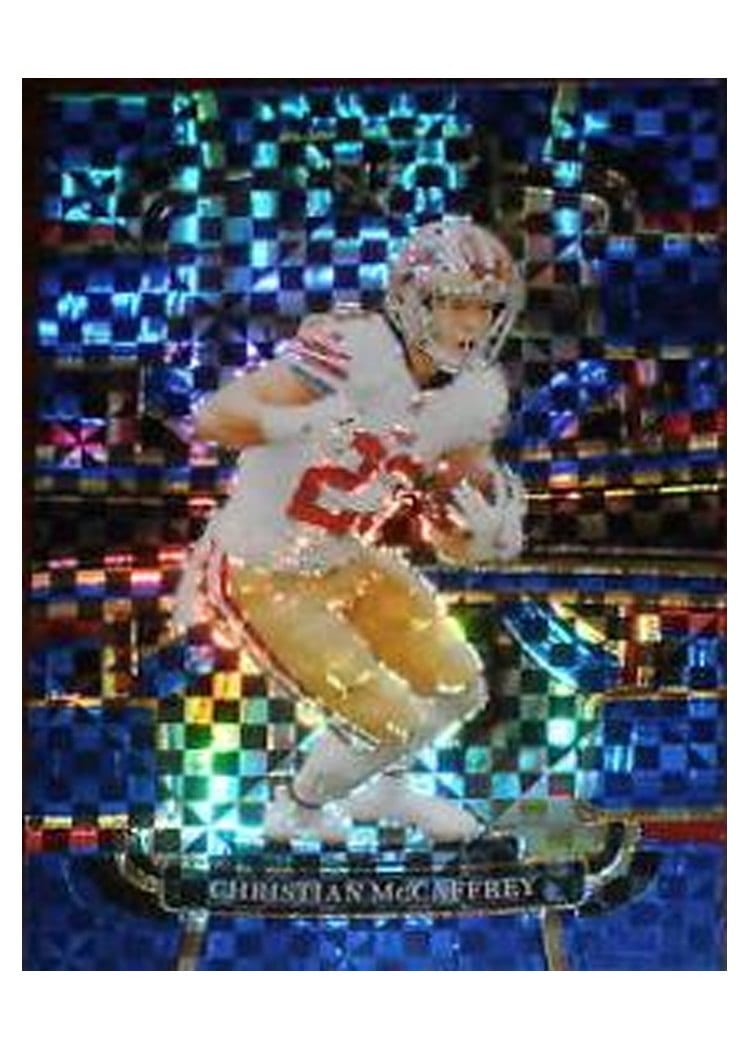 2023 Panini Select Base Set Christian McCaffrey Blue Prizm #88 card