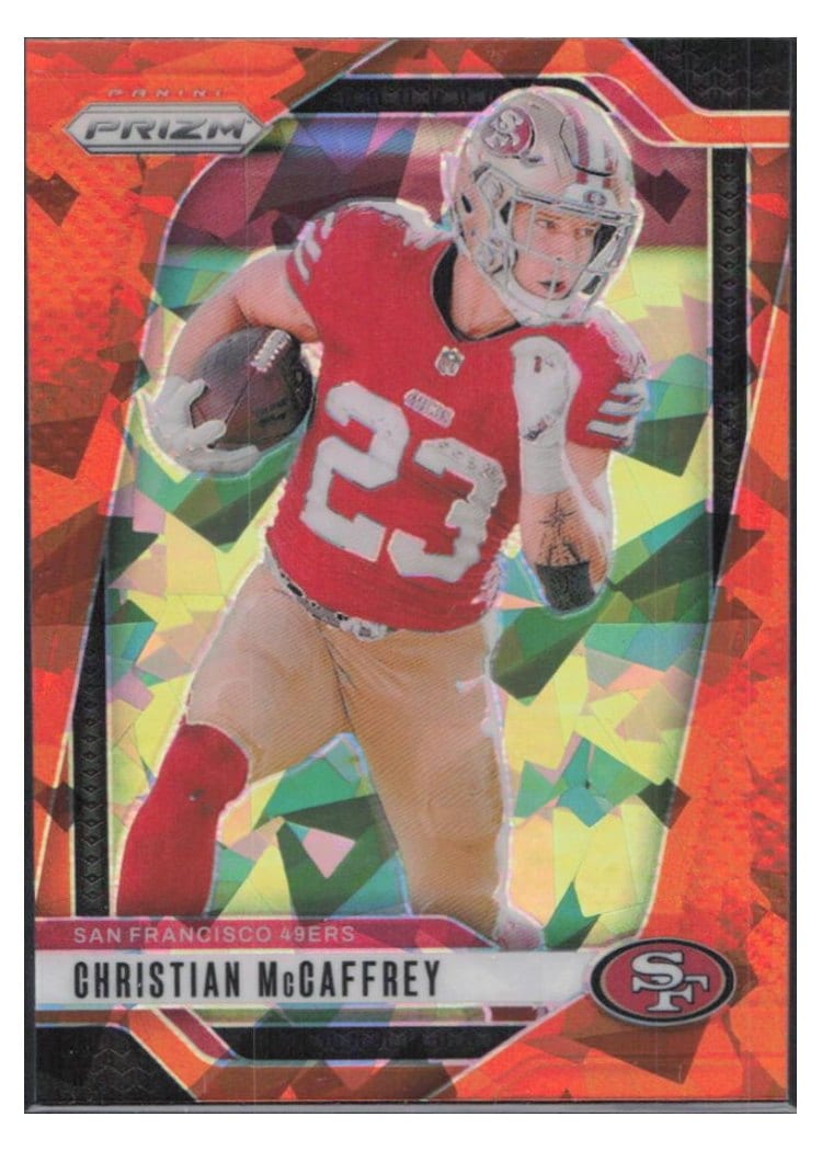 2024 Panini Prizm Base Set Christian McCaffrey Orange Ice #250 card