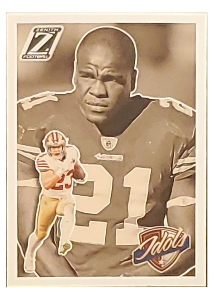 2024 Panini Zenith Idols Christian McCaffrey / Frank Gore #1 card