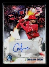2025 Bowman Chrome Adios Autographs Christian Moore #AAV-CMO card