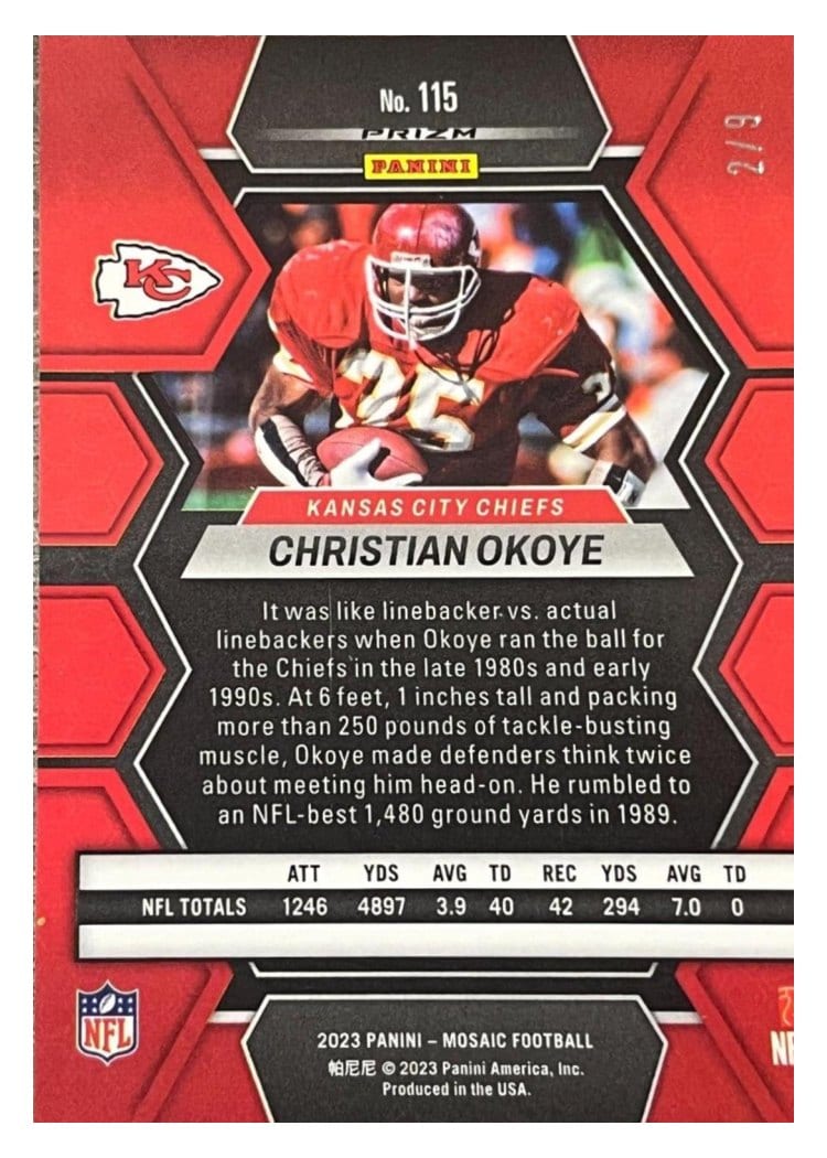 2023 Panini Mosaic Base Set Christian Okoye #115 card