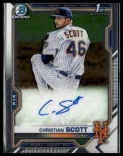 2021 Bowman Draft Chrome Draft Autographs Christian Scott #CDA-CS