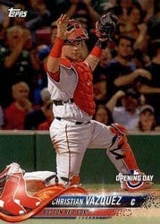 2018 Topps Opening Day Base Set Christian Vazquez #21 card