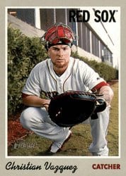 2019 Topps Heritage Base Set Christian Vazquez #104 card