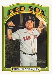 2021 Topps Heritage Base Set Christian Vazquez #412 card