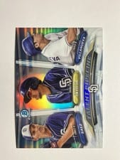 2018 Bowman Talent Pipeline Chrome Christian Villanueva, Michel Baez, Fernando Tatis Jr. #SDP card
