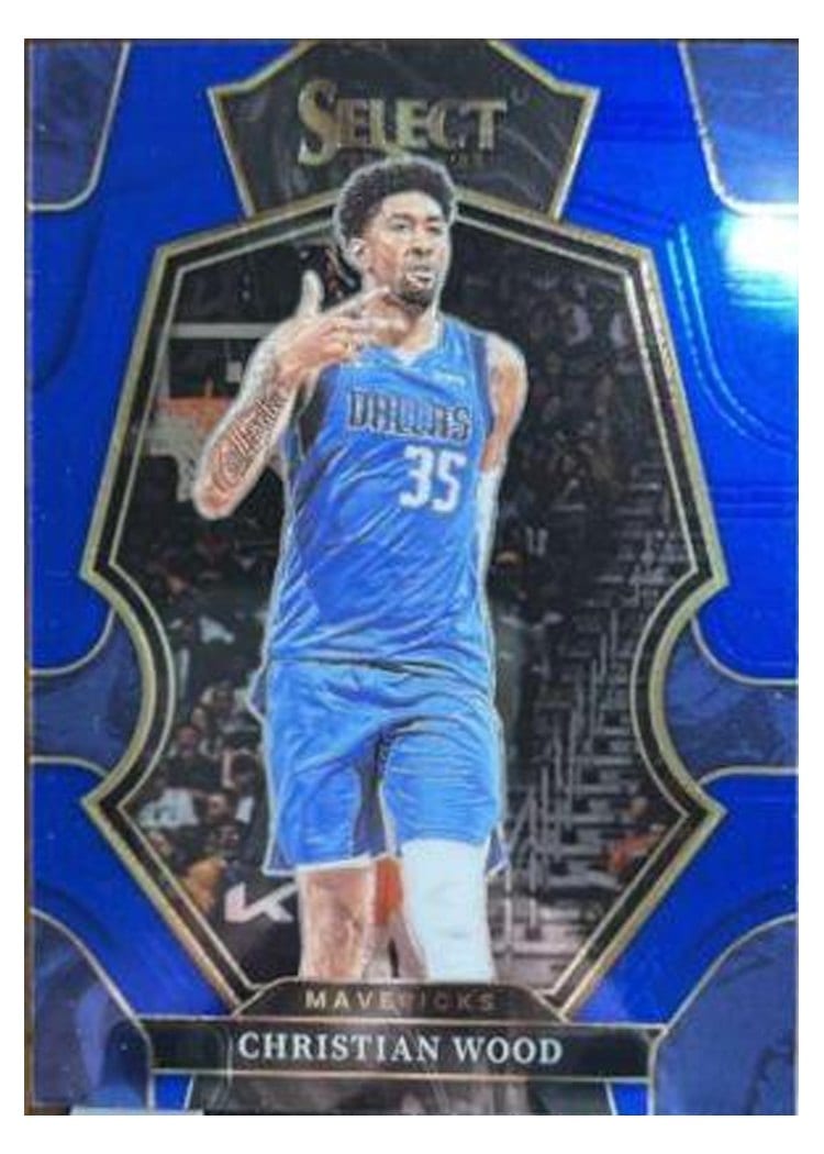 2022-23 Panini Select Base Set Christian Wood Blue Prizm #129 card