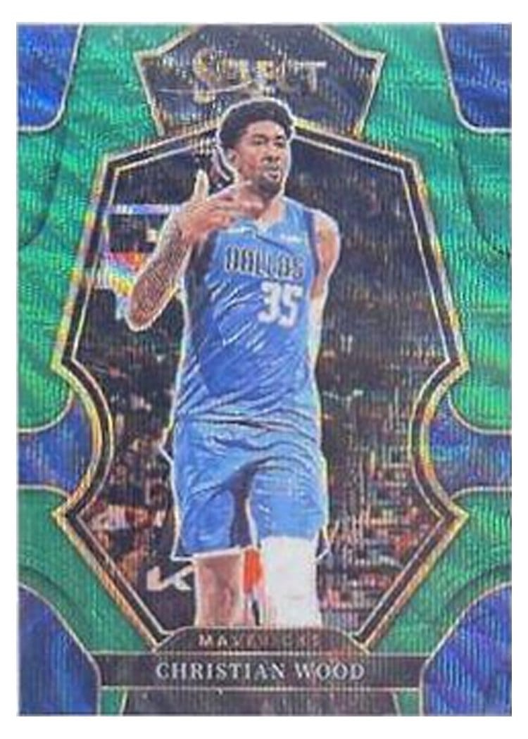 2022-23 Panini Select Base Set Christian Wood Green Wave Prizm #229 card