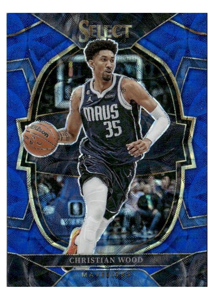 2022-23 Panini Select Base Set Christian Wood Blue Prizm #29 card