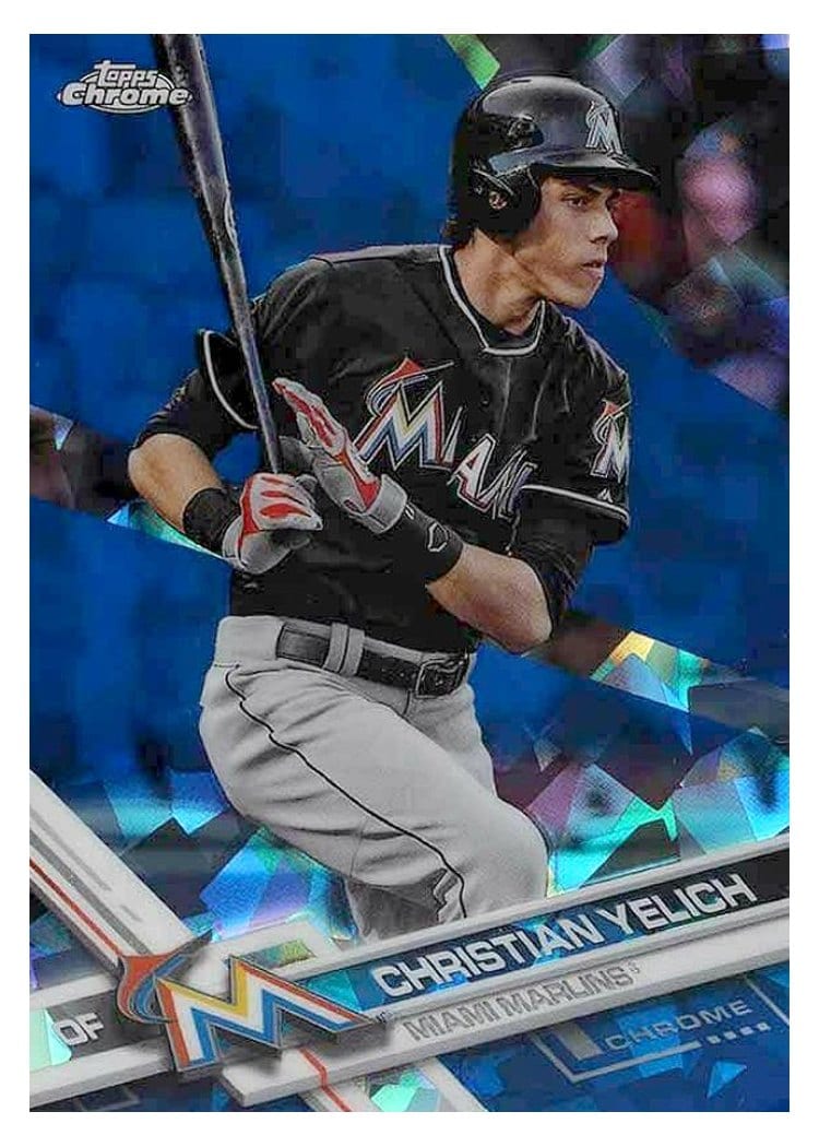2017 Topps Chrome Sapphire Edition Base Set Christian Yelich #518 card