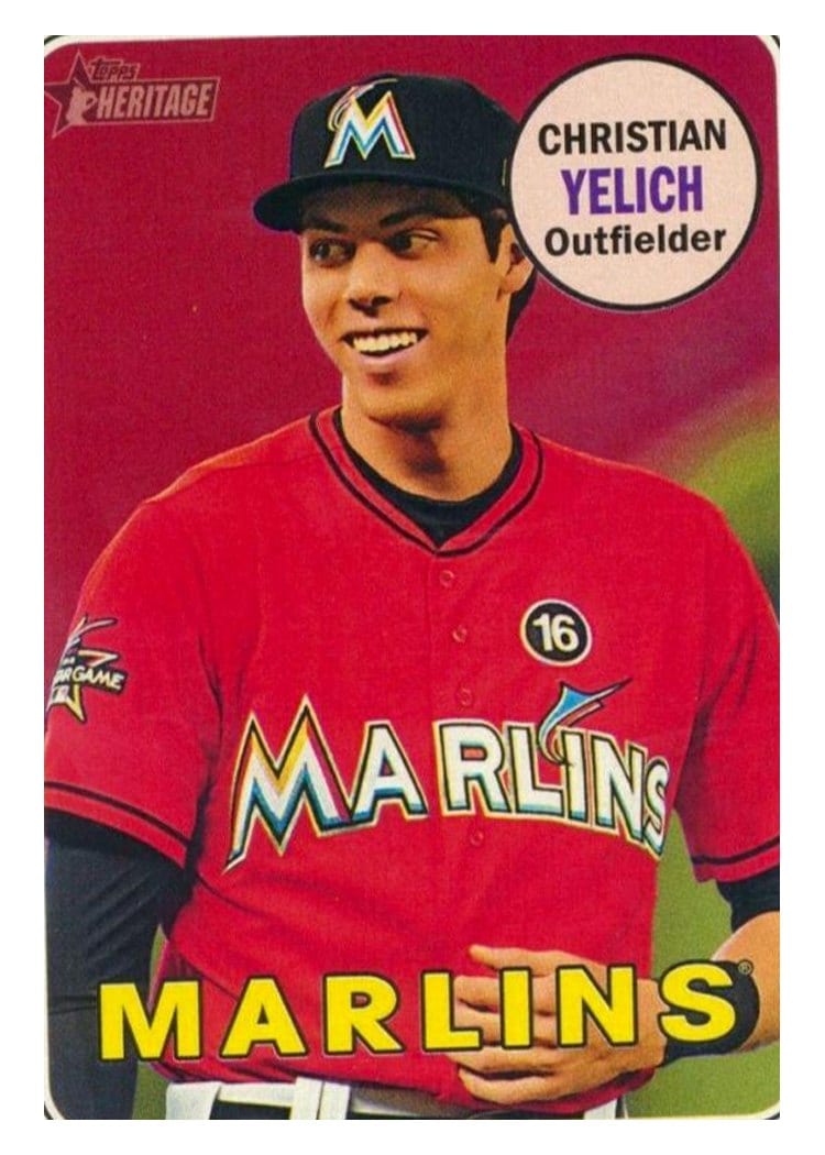 2018 Topps Heritage Base Set Christian Yelich #341 card