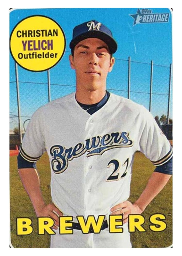 2018 Topps Heritage Base Set Christian Yelich #720 card