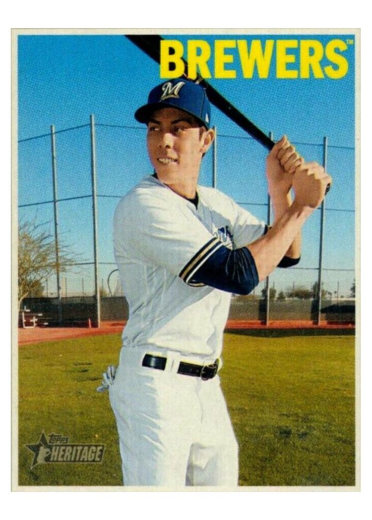 2019 Topps Heritage Base Set Christian Yelich #410 card