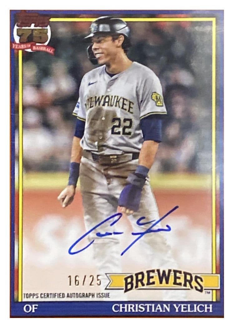 2026 Topps 1991 Topps Autographs Christian Yelich #91A-CY card
