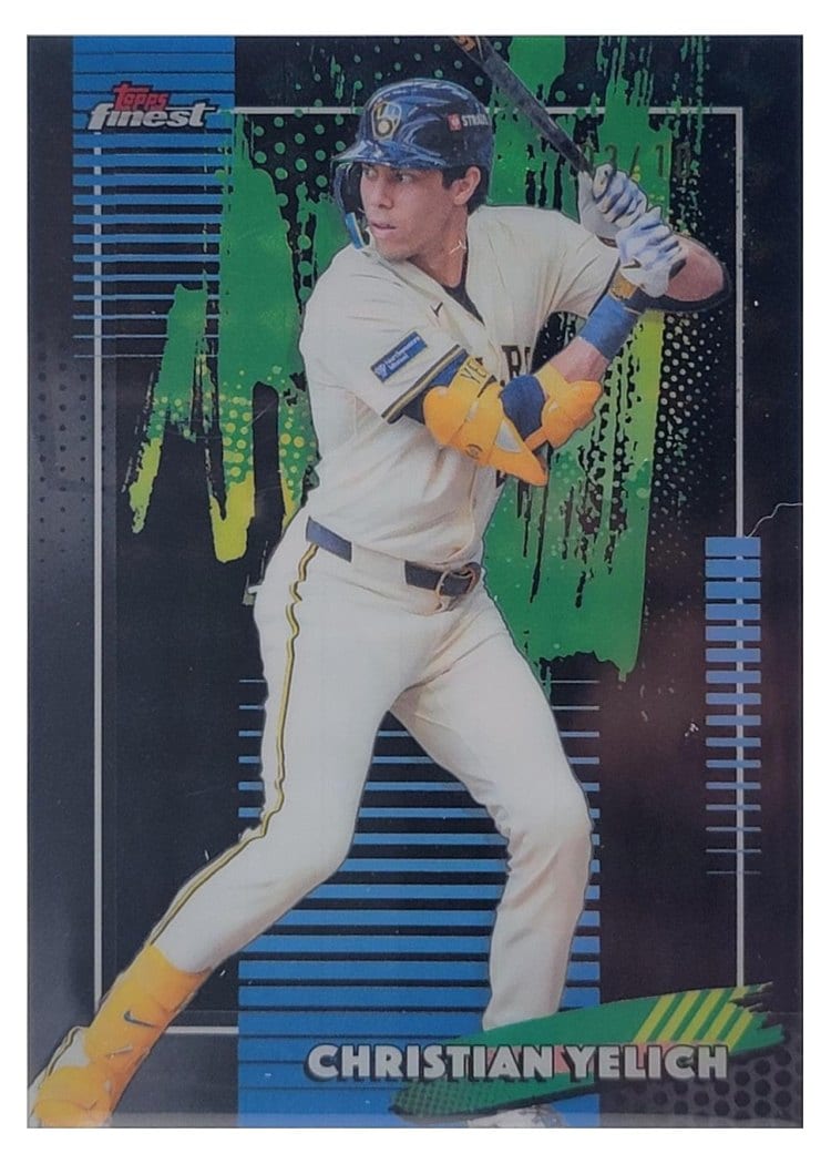2026 Topps Finest Christian Yelich Black Refractor #49 card