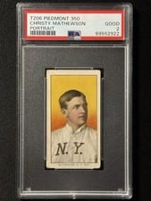 1909 T206 Piedmont 350 Christy Mathewson card