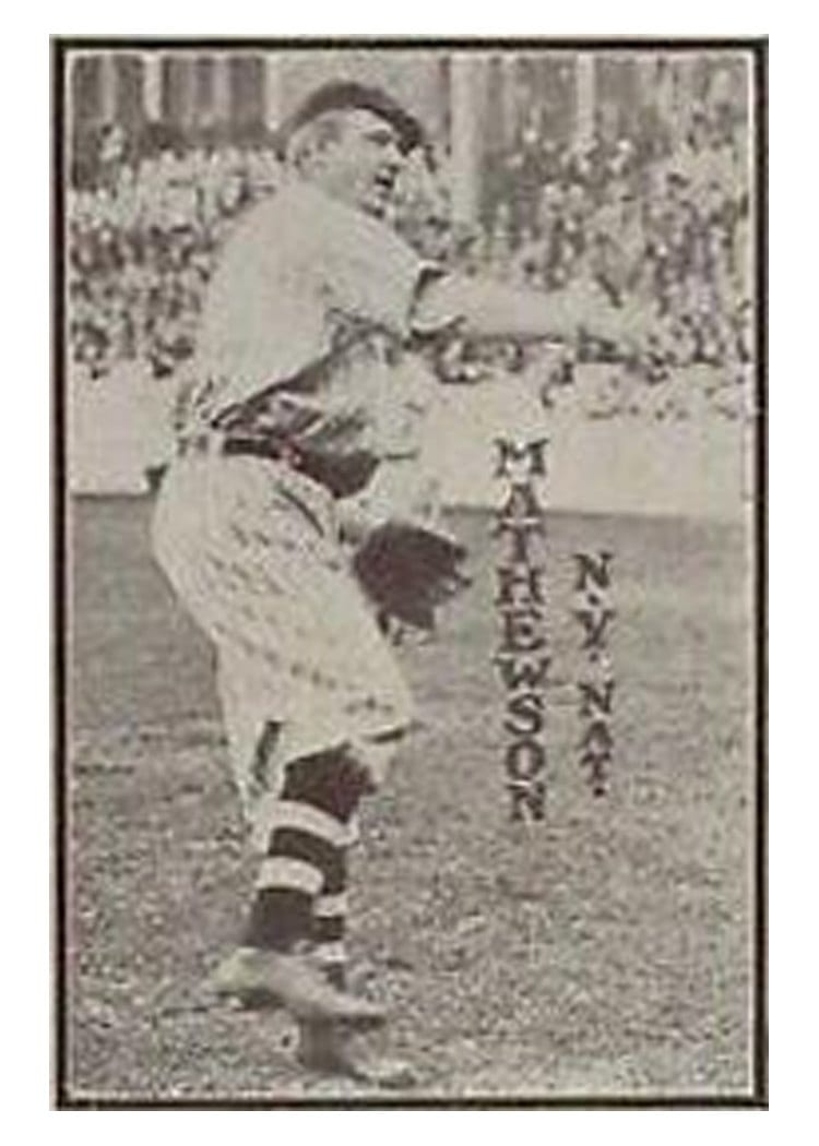 1913 Tom Barker Game Christy Mathewson card