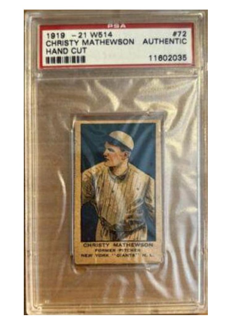 1919 W514 Christy Mathewson Hand Cut #72 card