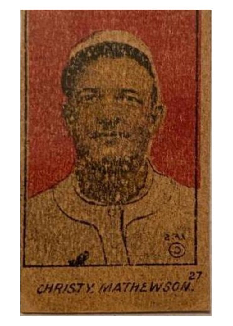 1921 W516 2 2 Christy Mathewson Hand Cut #27 card