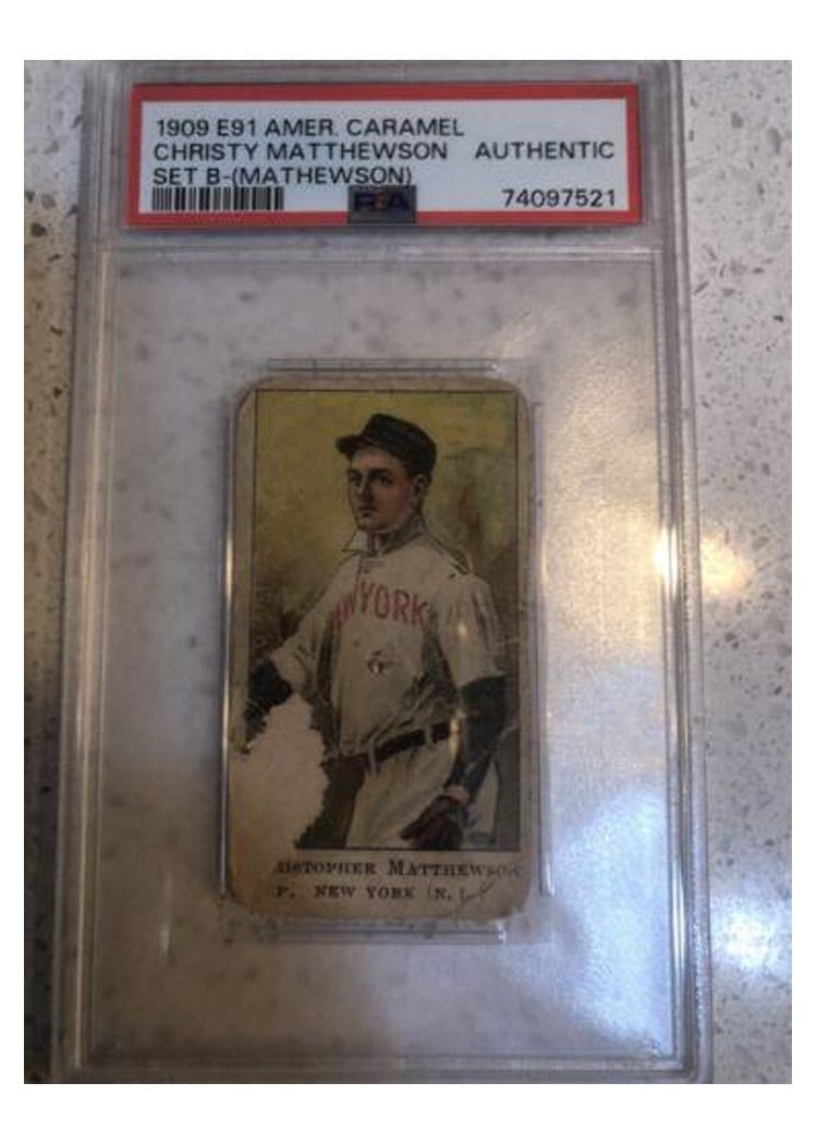 1909 E91 American Caramel Set B Christy Matthewson Mathewson card