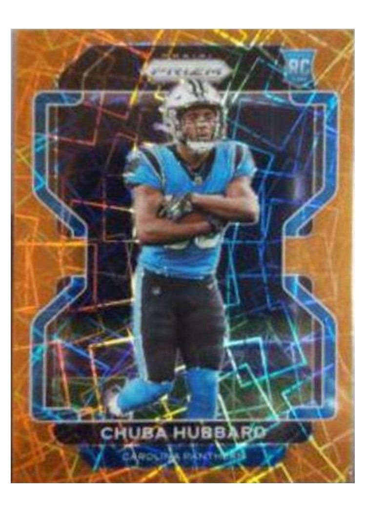 2021 Panini Prizm Base Set Chuba Hubbard Orange Prizm #355 card