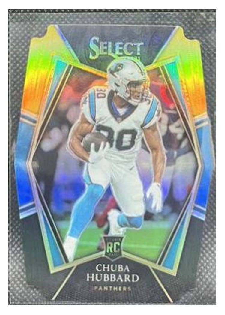 2021 Panini Select Base Set Chuba Hubbard Black Gold Die Cut #176 card
