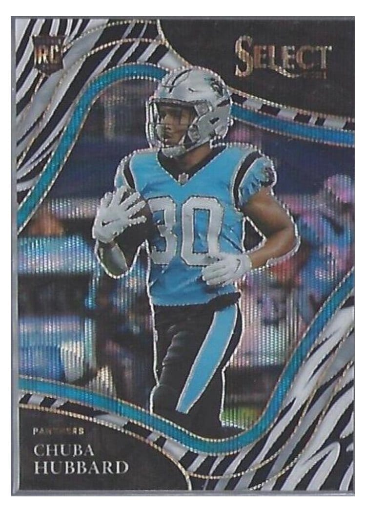 2021 Panini Select Base Set Chuba Hubbard #376 card