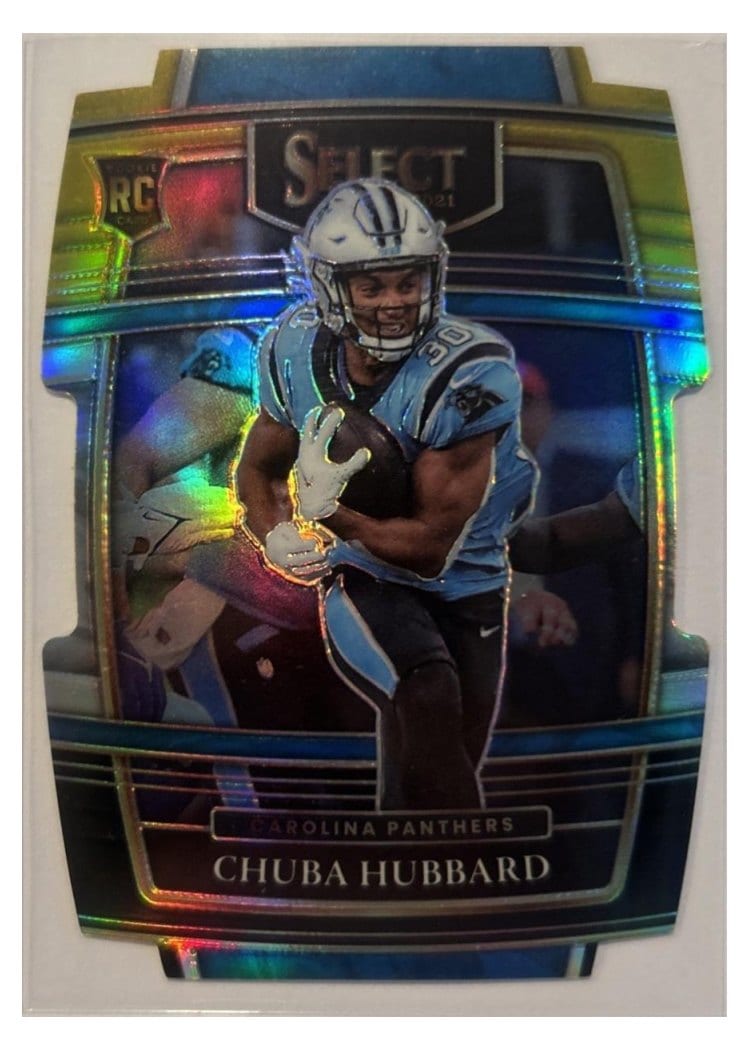2021 Panini Select Base Set Chuba Hubbard Black Die Cut #76 card