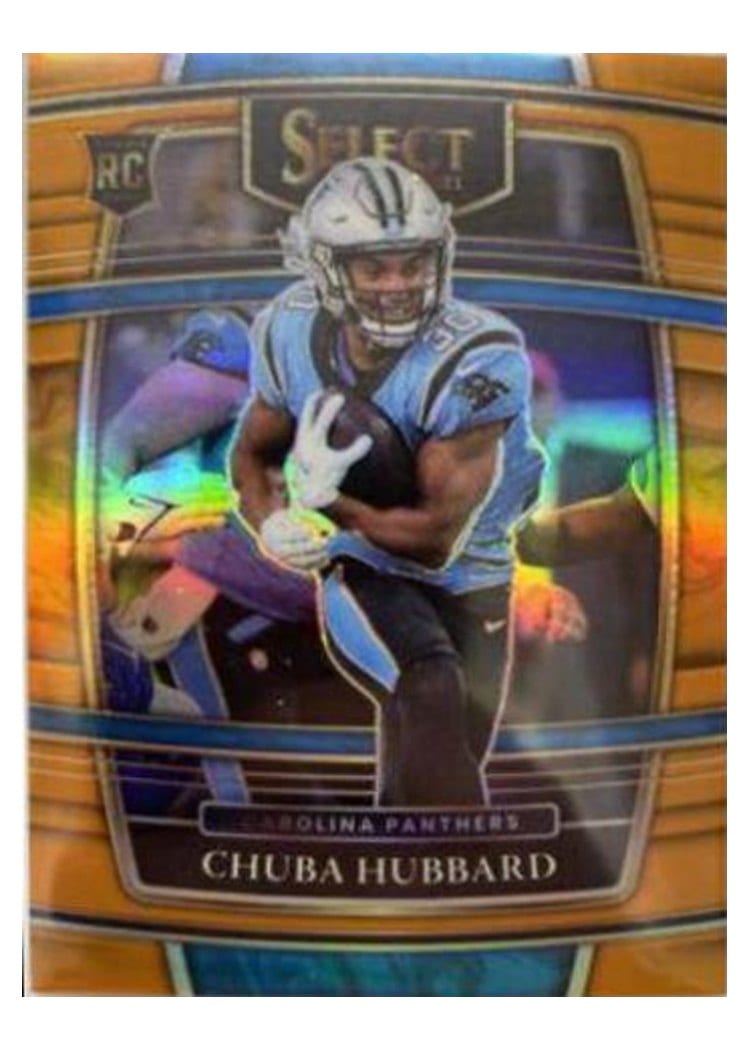 2021 Panini Select Base Set Chuba Hubbard Orange #76 card